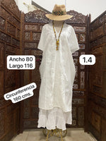 Cargar imagen en el visor de la galería, HUIPIL "BETAZA" tallas extras color BLANCO
