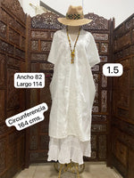 Cargar imagen en el visor de la galería, HUIPIL "BETAZA" tallas extras color BLANCO
