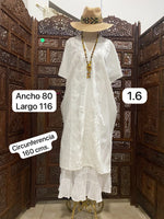 Cargar imagen en el visor de la galería, HUIPIL "BETAZA" tallas extras color BLANCO
