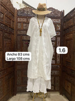 Cargar imagen en el visor de la galería, HUIPIL "BETAZA" 80-84 cms. color BLANCO
