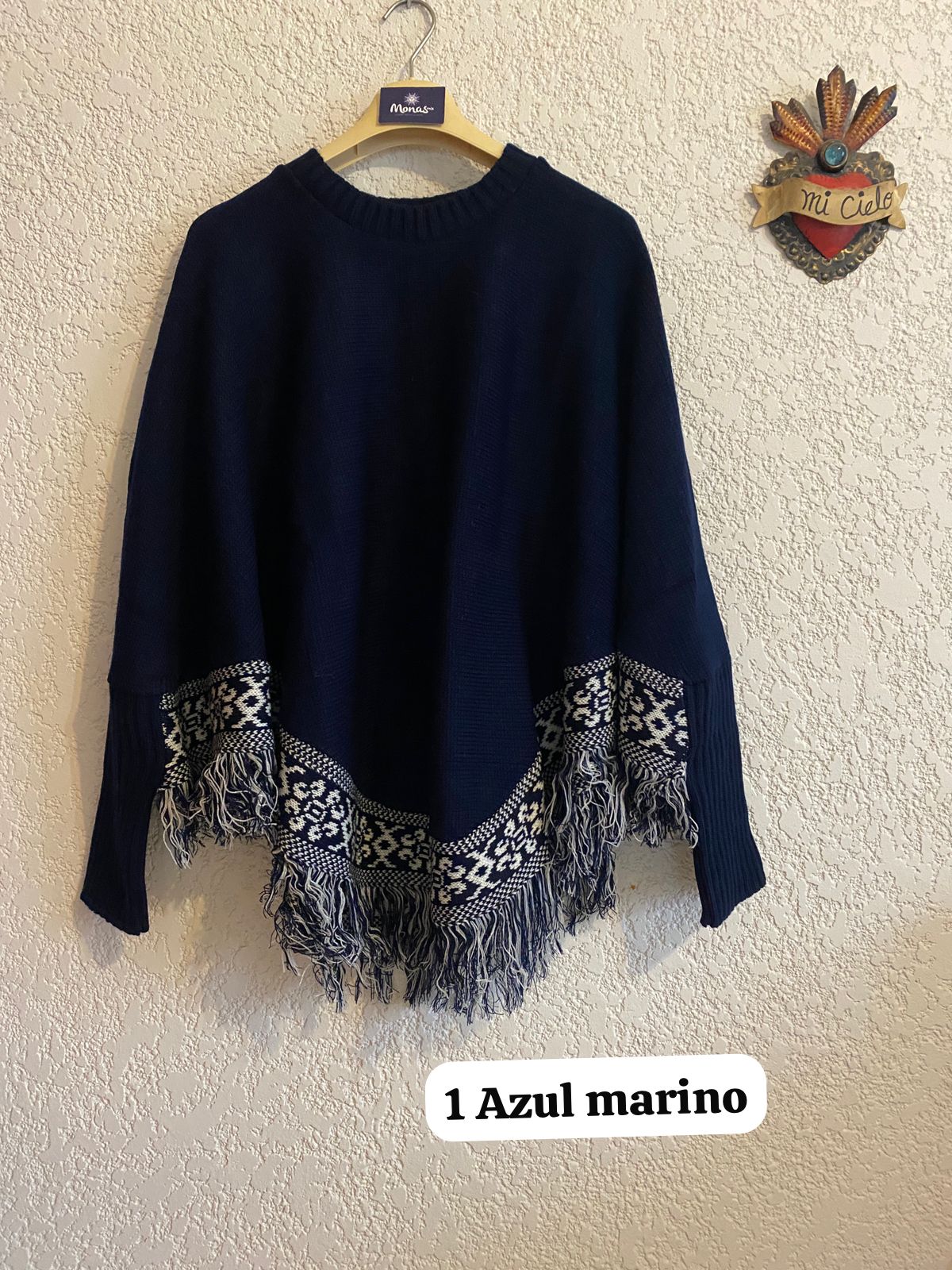 Poncho de acrilán manga larga