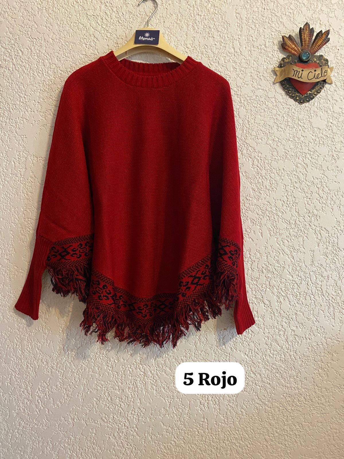 Poncho de acrilán manga larga