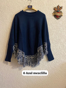 Poncho de acrilán manga larga