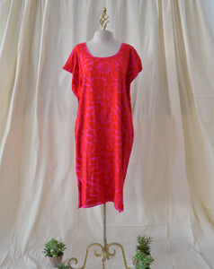 Vestido Jalapa de Díaz rosa con rojo