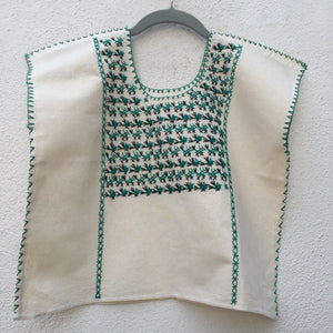 Blusa Tacuate bordado verde "crop top"