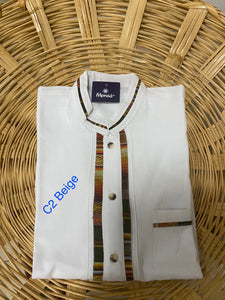 CAMISA ARTESANAL modelo “CORALILLO”  color BEIGE