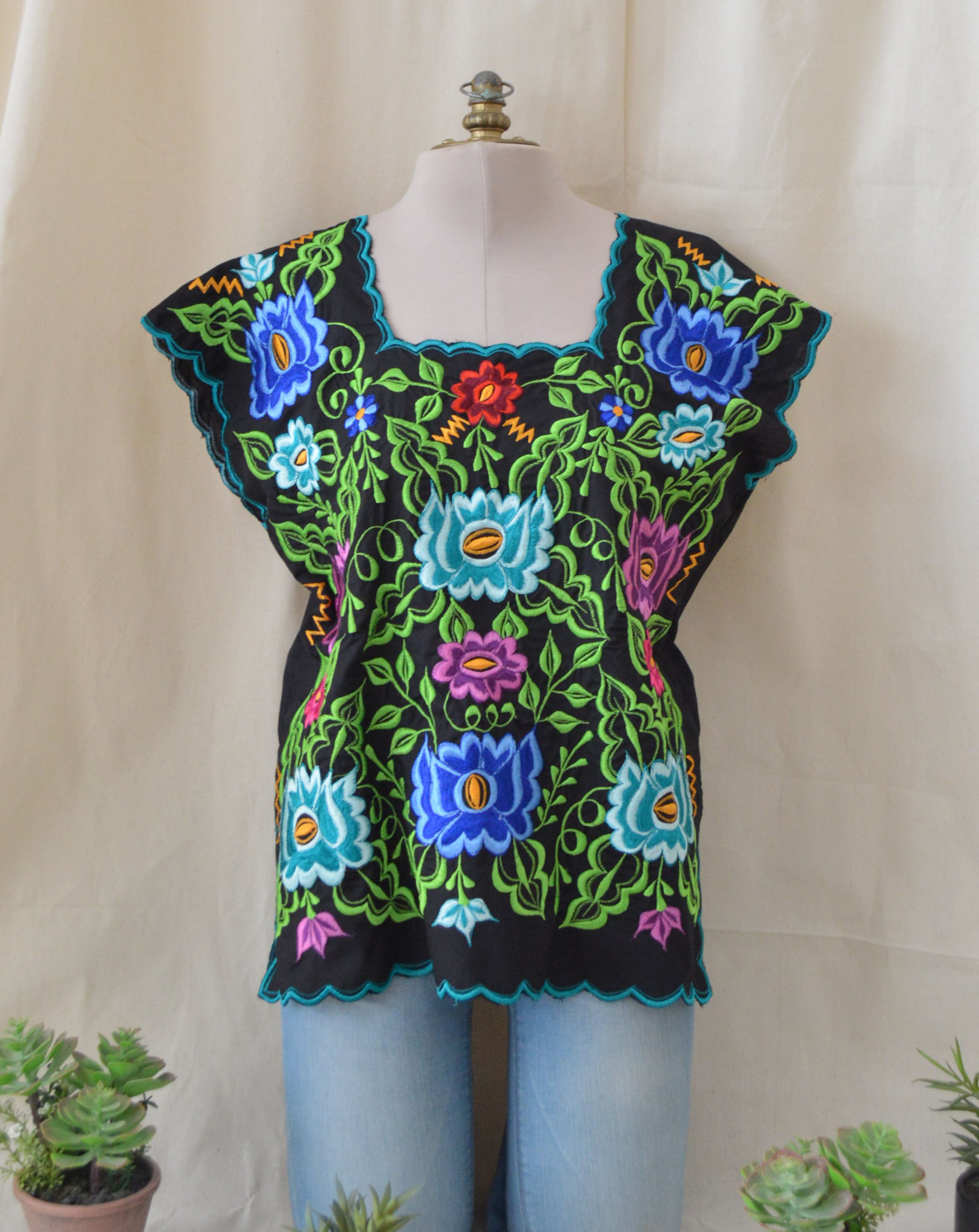 Blusa Frida cuello celeste / CH