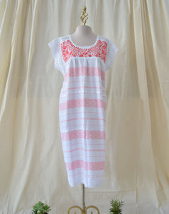 Vestido paloma blanco con coral / GRANDE G5